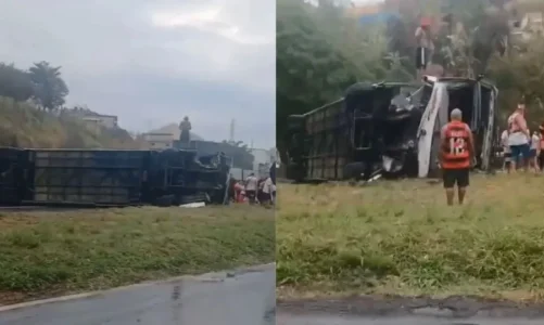Ônibus com torcedores do Flamengo tomba em Barra Mansa – RJ